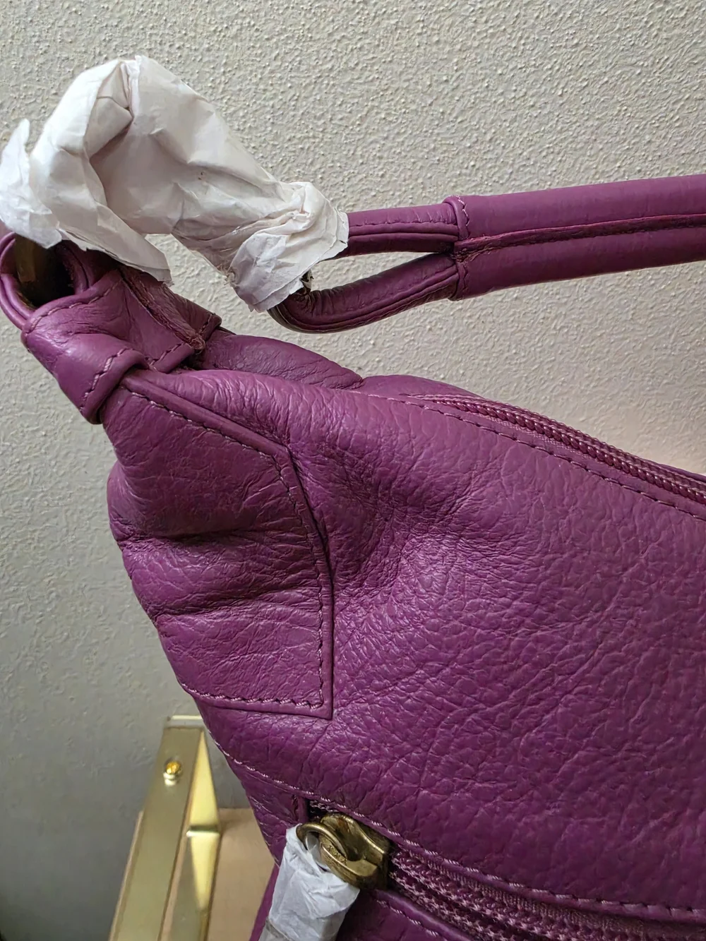 Sharif Purple Leather Hobo Bag